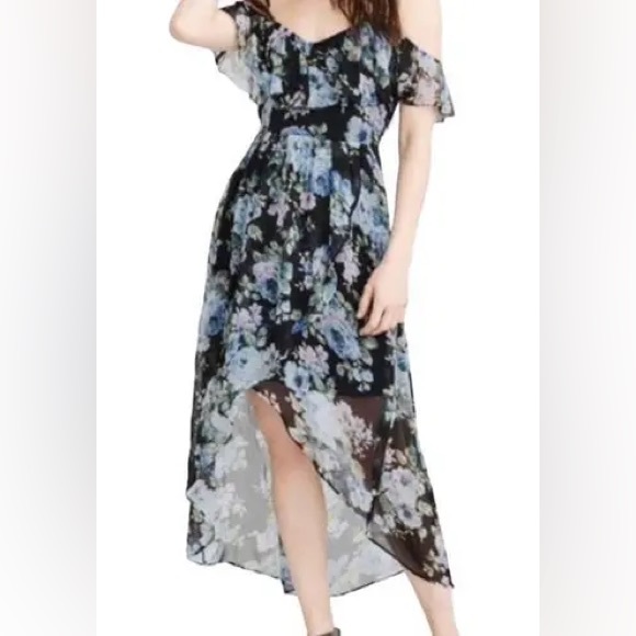 Abercrombie & Fitch Abercrombie floral cold shoulder high low hem dress - Picture 1 of 10